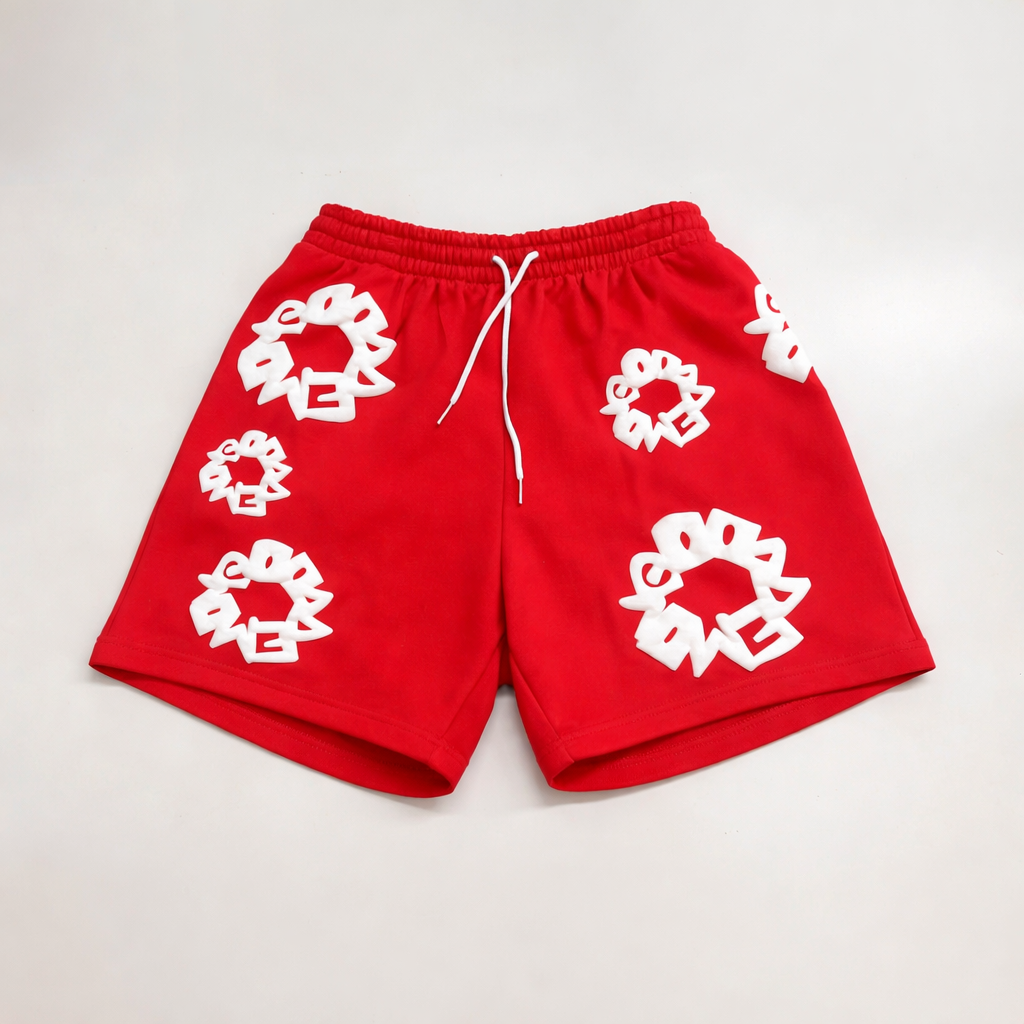 RED FLOWER SHORTS