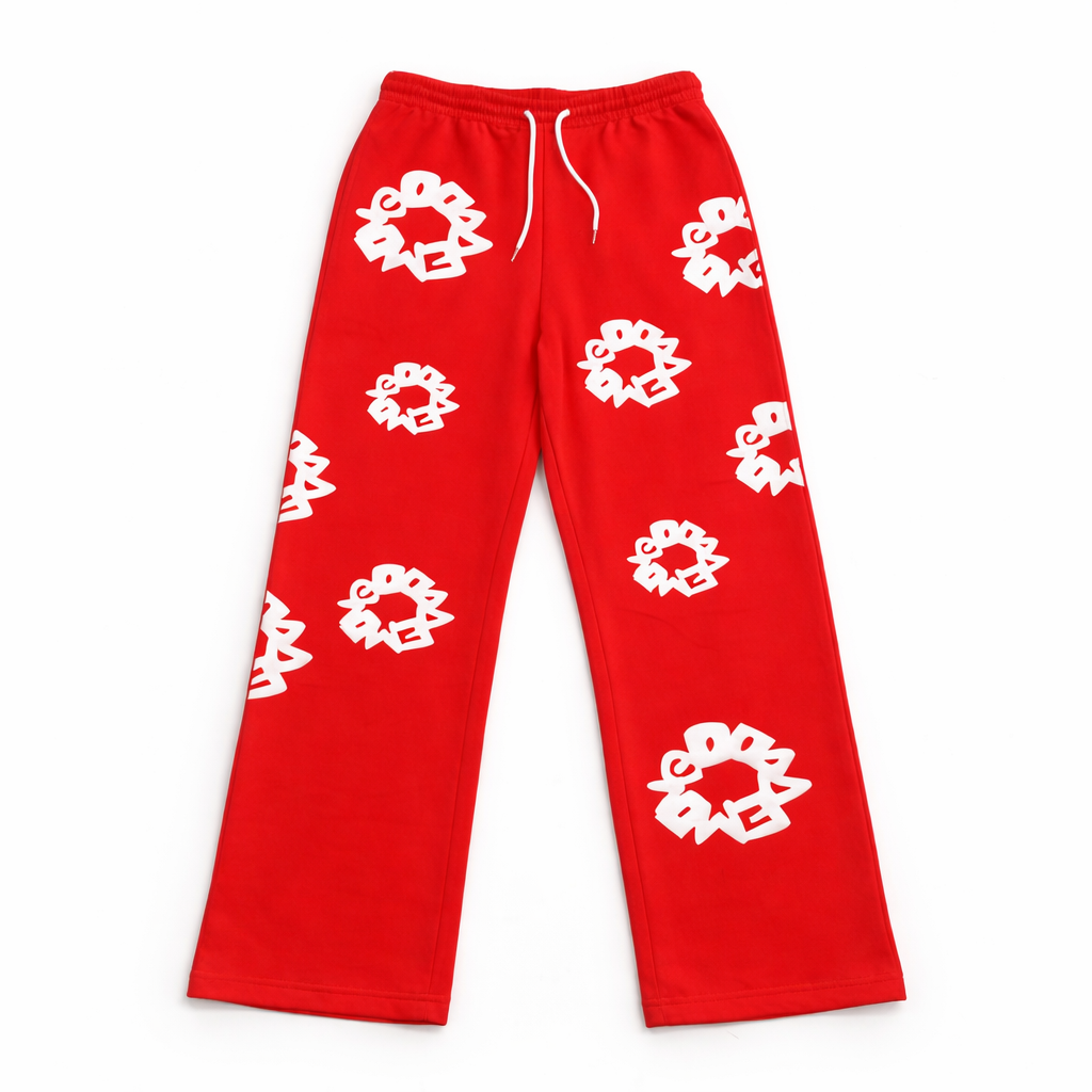 RED FLOWER PANTS