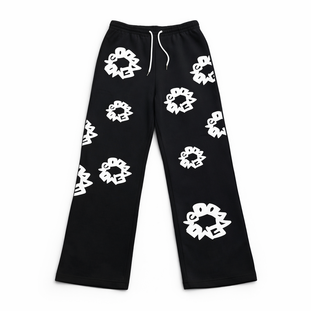 BLACK FLOWER PANTS