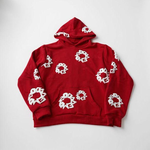 RED FLOWER ZIP HOODIE